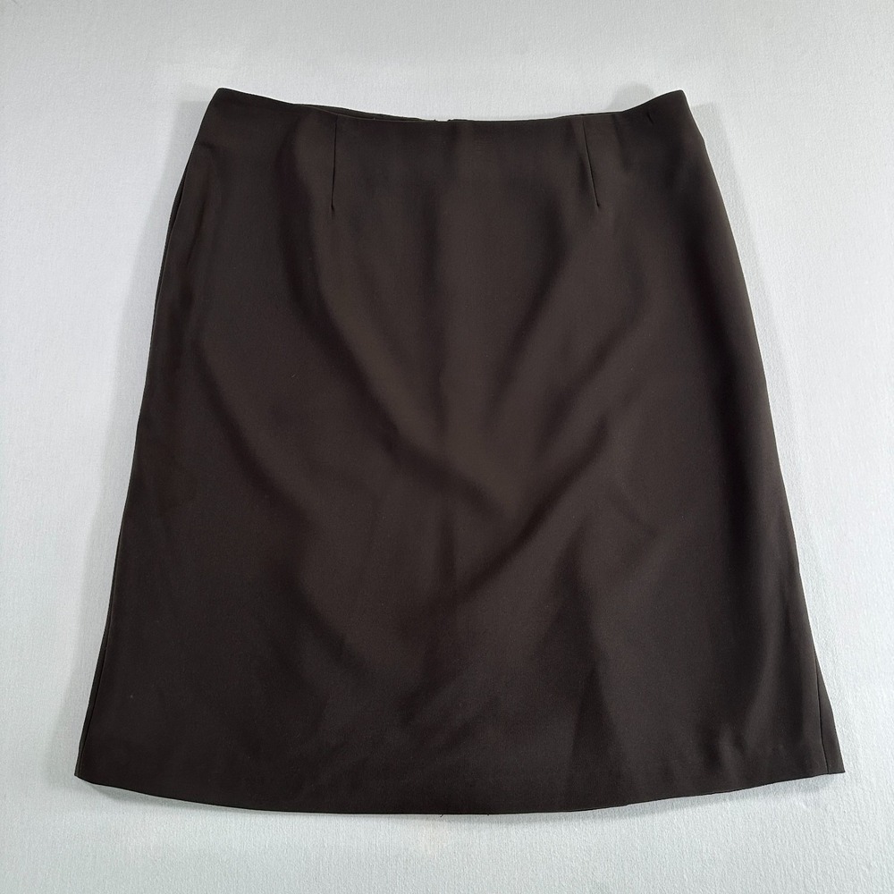 Tribal Womens Business Skirt Brown Size 14 Zip Up Dress Button Accent